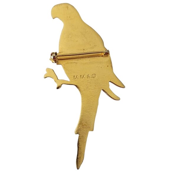 MMA Metropolitan Museum of Art Parrot Macaw Bird Brooch, Signed E698 - Picture 5 of 8